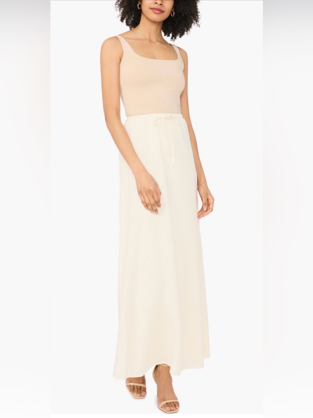 Parker Cream Drawstring Maxi Skirt l LG large
